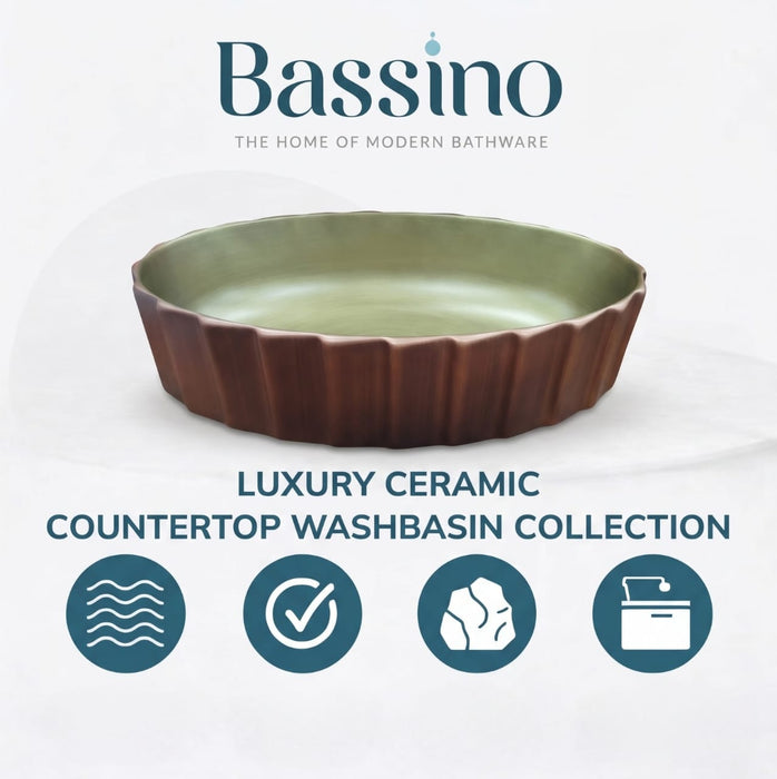 Bassino Textured Oval Countertop Wash Basin