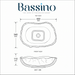 Bassino smoky grey ripple textured glass table top wash basin, 450 x 340 x 110 mm organic designer countertop basin for modern luxury bathrooms