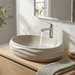 Beige Terrazzo Matt Sculpted Oval Basin