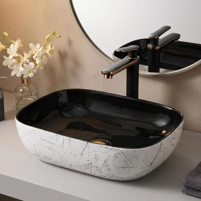Black and White Table top wash basin 