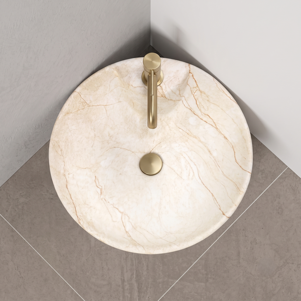 Ceramic Pedestal Wash Basin With Tap-Hole | Ivory | Matt | 15x15x32 Inch