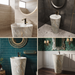 Ceramic Pedestal Wash Basin With Tap-Hole | Grey