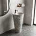 Ceramic Pedestal Wash Basin With Tap-Hole | Grey
