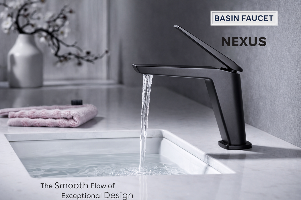 BASSINO NEXUS Short Body Modern Basin Faucet Mixer | 3 Years Warranty Black