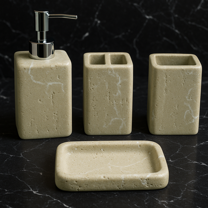 Line detailing Bathroom Accessory Set - 4 Pieces