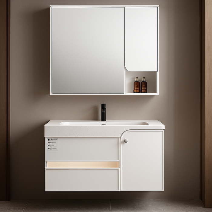 Premium Bathroom Cabinet with Rockslate Basin & Sensor LED Mirror 800mm