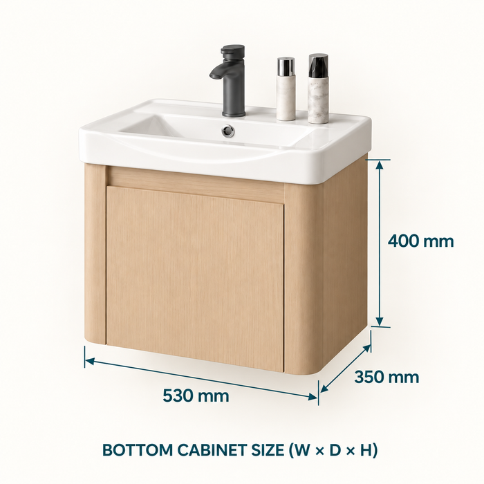 Modern Wall-Mounted Bathroom Vanity with Basin – 21 × 14 × 16 mm