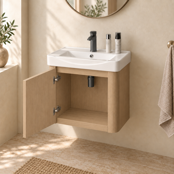 Modern Wall-Mounted Bathroom Vanity with Basin – 21 × 14 × 16 mm