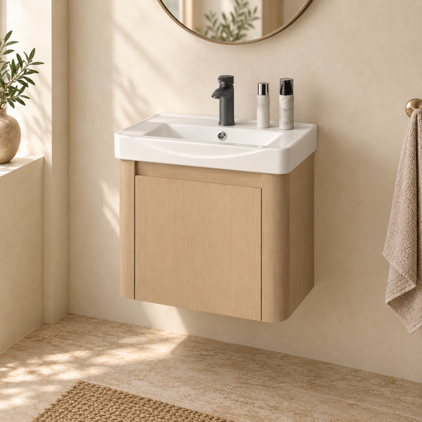 Modern Wall-Mounted Bathroom Vanity with Basin – 21 × 14 × 16 mm