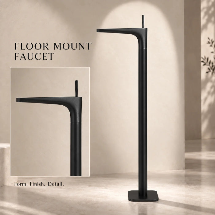 BASSINO Brass Bathroom Sink Wash Basin Mixer Tap Single Handle Hot & Cold Waterfall Lavatory Sink Faucet for Living Room & Bathrooms