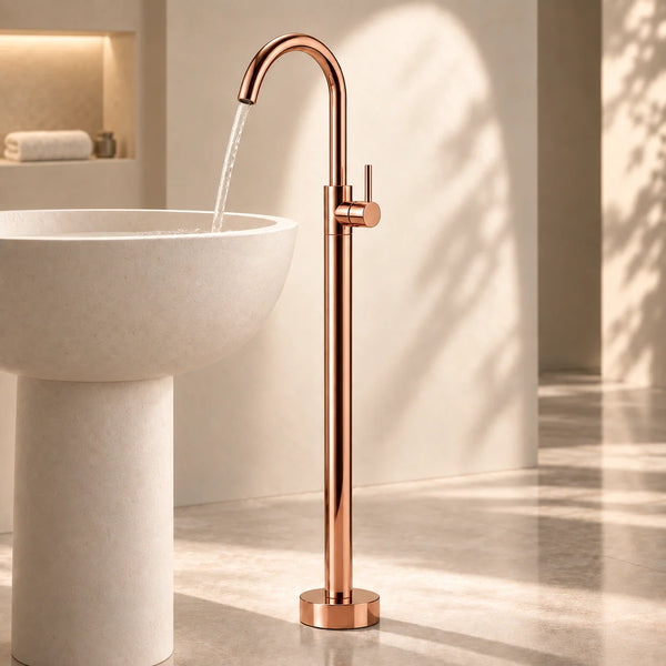 Bassino Free Standing Basin Mixer Tap –  Floor Mounted Faucet for Pedestal Basins