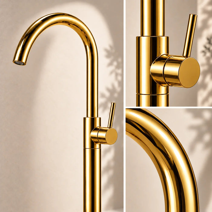 Bassino Free Standing Basin Mixer Tap –  Floor Mounted Faucet for Pedestal Basins