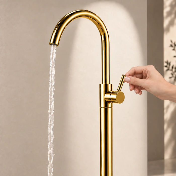 Bassino Free Standing Basin Mixer Tap –  Floor Mounted Faucet for Pedestal Basins