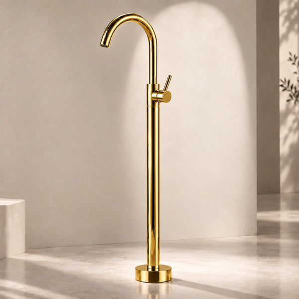 Bassino Free Standing Basin Mixer Tap –  Floor Mounted Faucet for Pedestal Basins