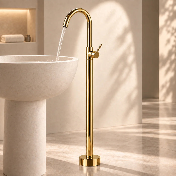 Bassino Free Standing Basin Mixer Tap –  Floor Mounted Faucet for Pedestal Basins