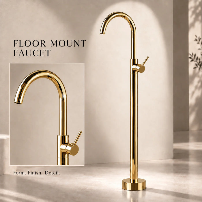 Bassino Free Standing Basin Mixer Tap –  Floor Mounted Faucet for Pedestal Basins