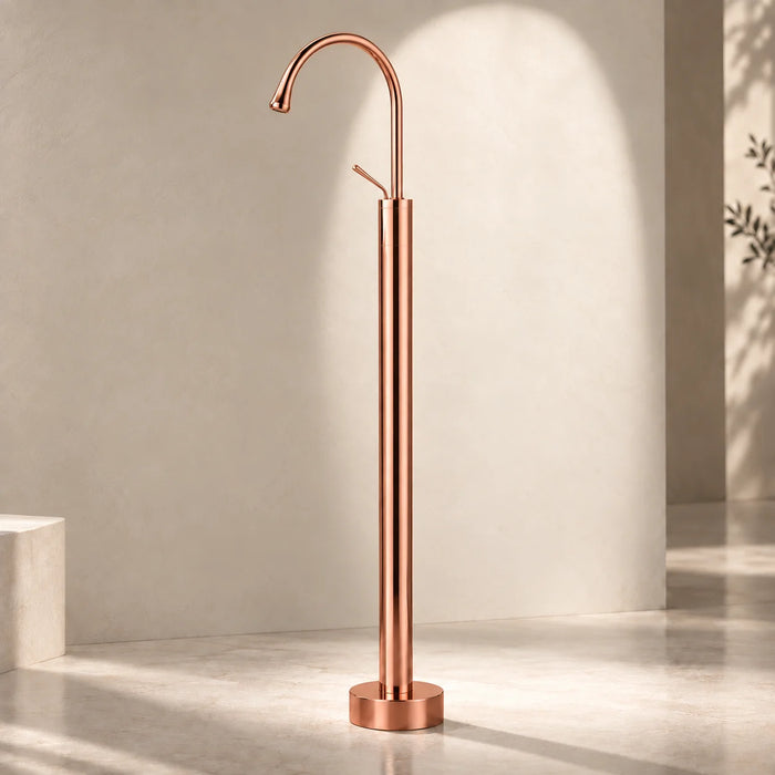 Floor-Mounted Basin Mixer Tap for pedestal Basin & Bath tub Rose gold