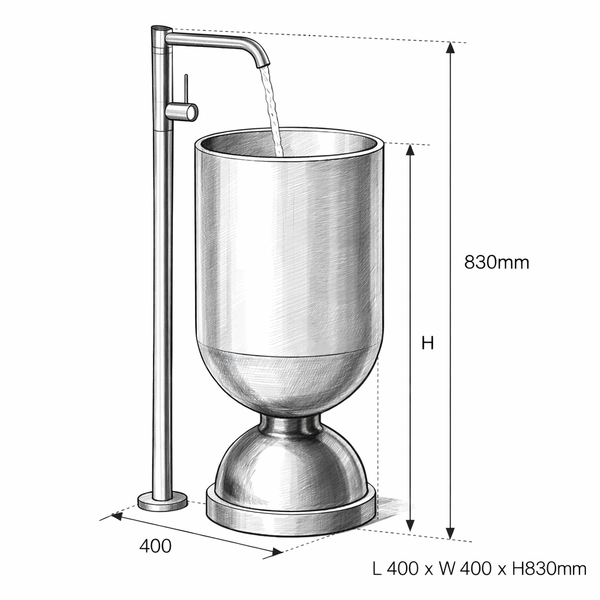 Metal Pedestal Wash Basin,size-16x16x33 Inch Bronze