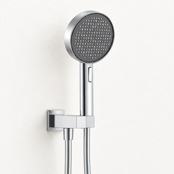 Chrome 4-Function ABS Hand Shower Set with 1.5 Meter Hose & Wall Hook – 130 mm Round Shower Head