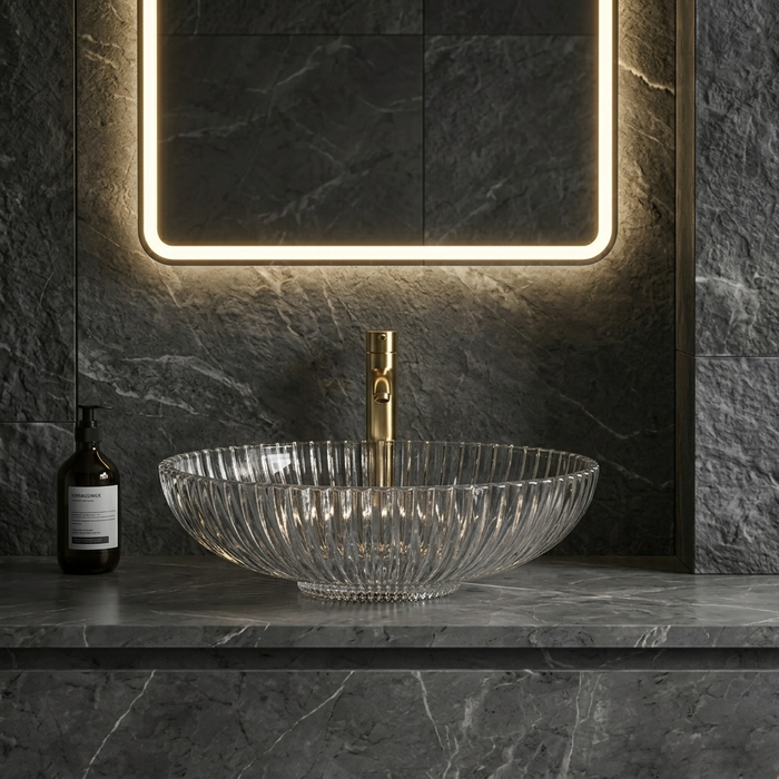 Clear Glass Table Top Wash Basin 