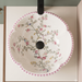Designer floral ceramic table top wash basin with pink flowers, bird pattern and decorative rim, 420 × 420 × 150 mm countertop basin.