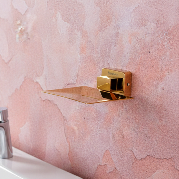 Bassino Stainless Steel Bathroom Soap Holder/Soap Stand/Soap Dish for Batroom/Bathroom Accessories (Rose Gold Finish) (Single SOAP Dish) – Made in India