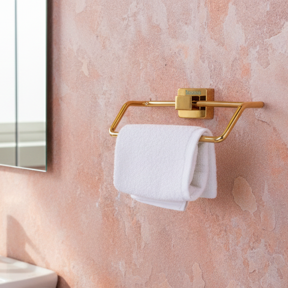 Bassino Stainless Steel Bathroom Soap Holder/Soap Stand/Soap Dish for Batroom/Bathroom Accessories (Rose Gold Finish) (NEPKIN Ring) – Made in India