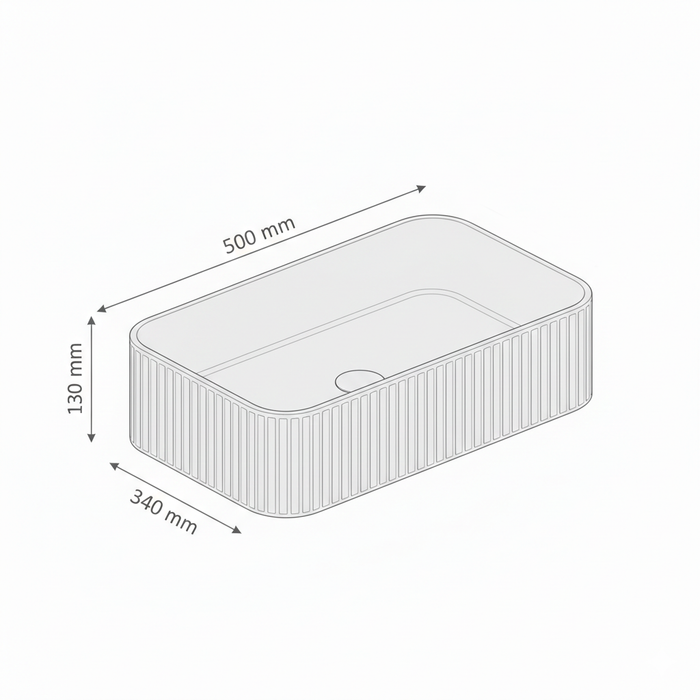 Glossy Marble Rectangular Countertop Wash Basin – (20" × 13" × 5.5 IN)
