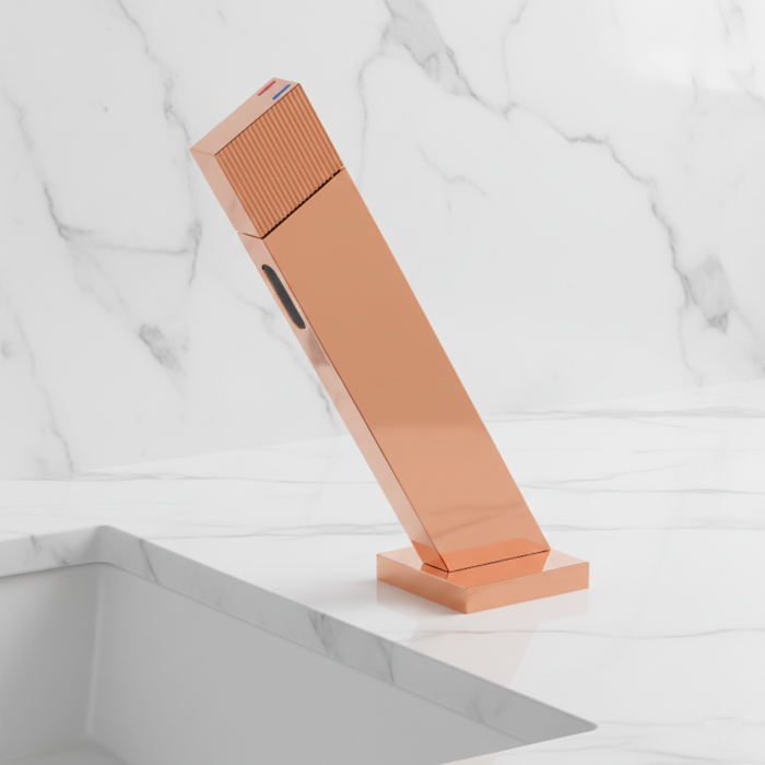 BASSINO SENTO Short Body Basin Faucet Mixer | 3 Years Warranty Rose gold