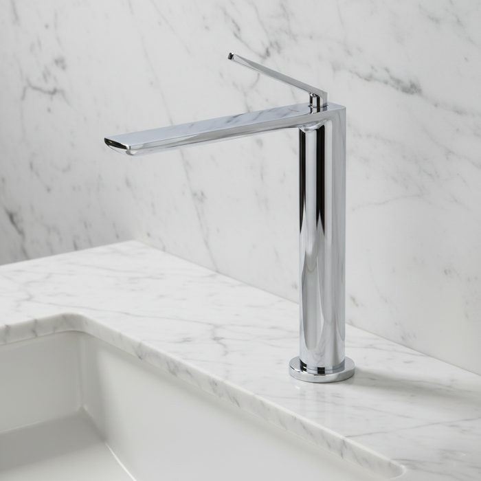 BASSINO AQVA Premium Long Body Basin Faucet Mixer | 3 Years Warranty Silver