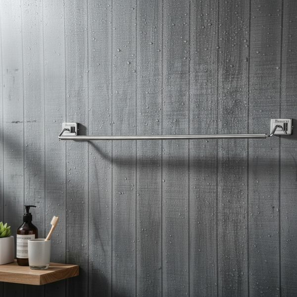 Bassino Stainless Steel Bathroom Towel Rod/Soap Stand/Soap Dish for Batroom/Bathroom Accessories (Chrome Finish) (Towel Rod) – Made in India