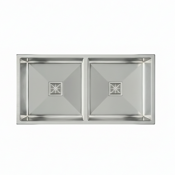 Premium SS 304 Grade Double Equal Bowl Kitchen Sink, Matte Finish, 45x20x9 In, 25 Years Warranty