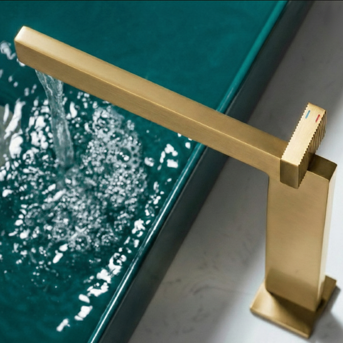 BASSINO TEE Long Body Contemporary Style Basin Faucet | 3 Years Warranty Gold