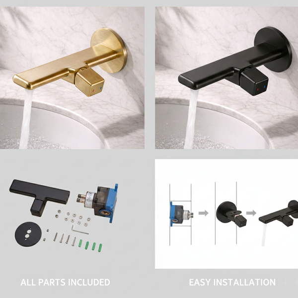 BASSINO MAVEN Concealed Hot & Cold Mixer Basin Faucet | 3 Years Warranty Gold