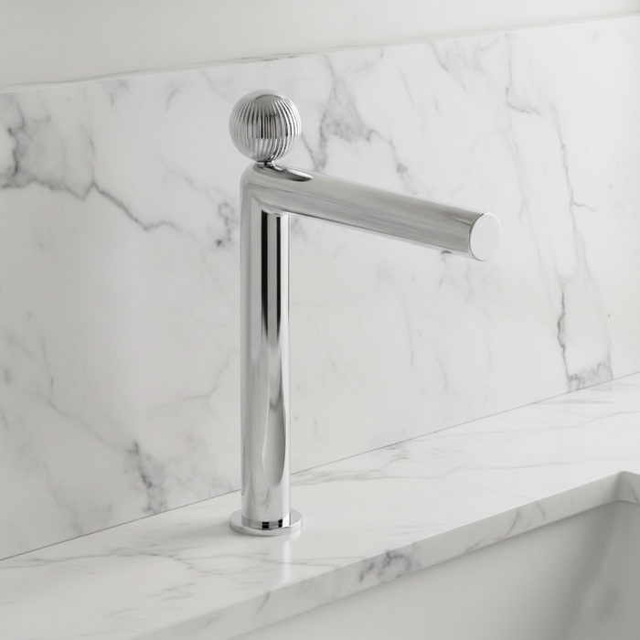 BASSINO Modern Crown Long Body Luxury Basin Faucet | 3 years Warranty Chrome