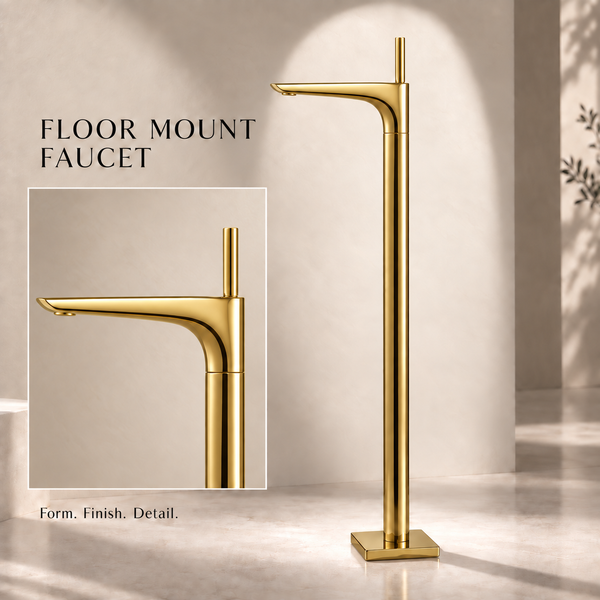 Bassino Antique Finish Floor-Mounted Bathtub Mixer Tap – Freestanding Tall Body Bath Filler