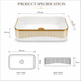 Glossy White Rectangular Countertop Wash Basin with Gold Pattern 
