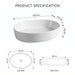 Glossy white oval table top wash basin measuring 550 × 410 × 140 mm, with a smooth curved bowl, styled on a bathroom vanity counter.
