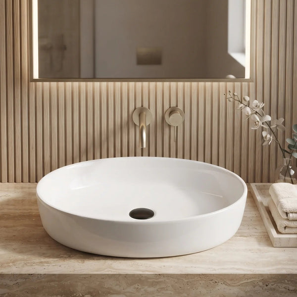 Glossy White Oval Table Top Wash Basin – 22 × 16 × 5.5 Inches