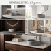 Grey artificial stone round table top wash basin with textured exterior, smooth interior and 400x400x160 mm dimensions for modern luxury bathrooms.
