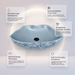 Grey artificial stone table top wash basin with organic free-form shape, speckled matte interior and rock-textured exterior, 490 × 370 × 140 mm.