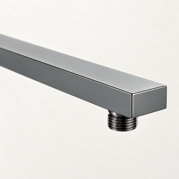 Serveo By Bassino 16-Inch Gun Metal Flat Brass Shower Arm | 400 mm Wall-Mounted Arm for Overhead Rain Showers