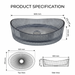 Luxury Blue Glass Table Top Wash Basin with Vertical Ribbed Design – Transparent Oval Designer Countertop Sink for Modern Bathrooms | 20x15x5.5 Inch