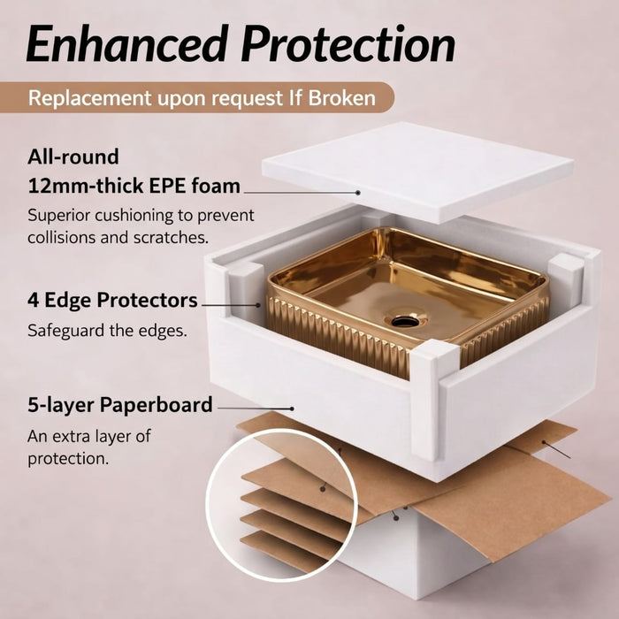 Luxury Rose Gold Countertop Wash Basin 