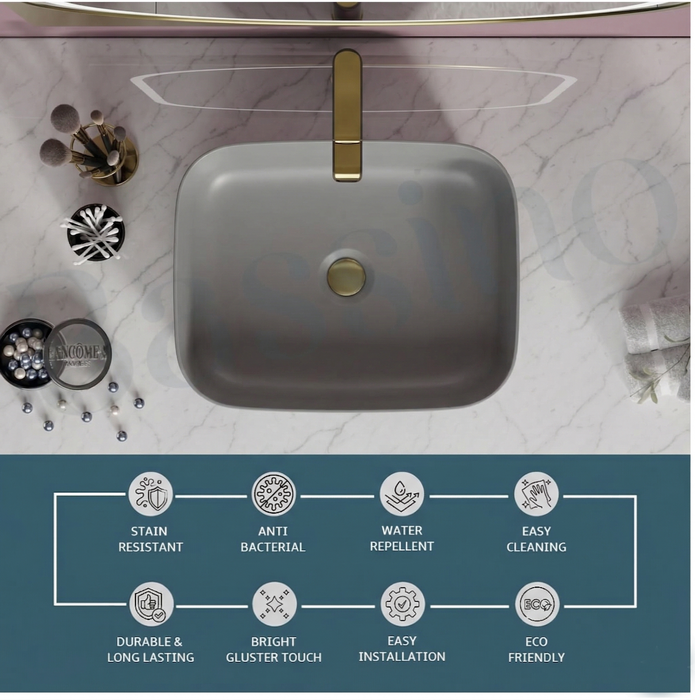 Matte Gray Melamine Wash Basin 4