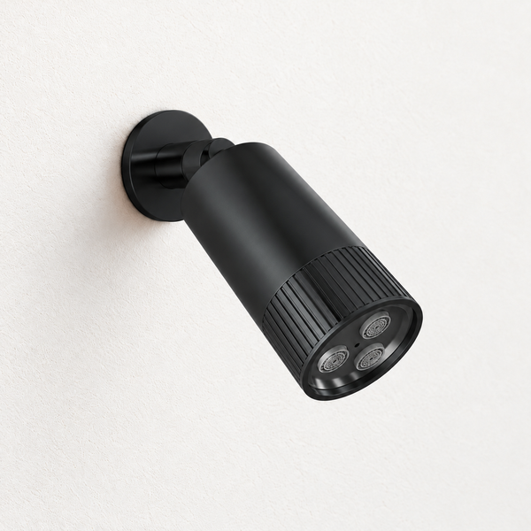Serveo By Bassino Wall-Mounted Spot Overhead Shower in Matt Black  – Velvet Flow with 3 Aerators