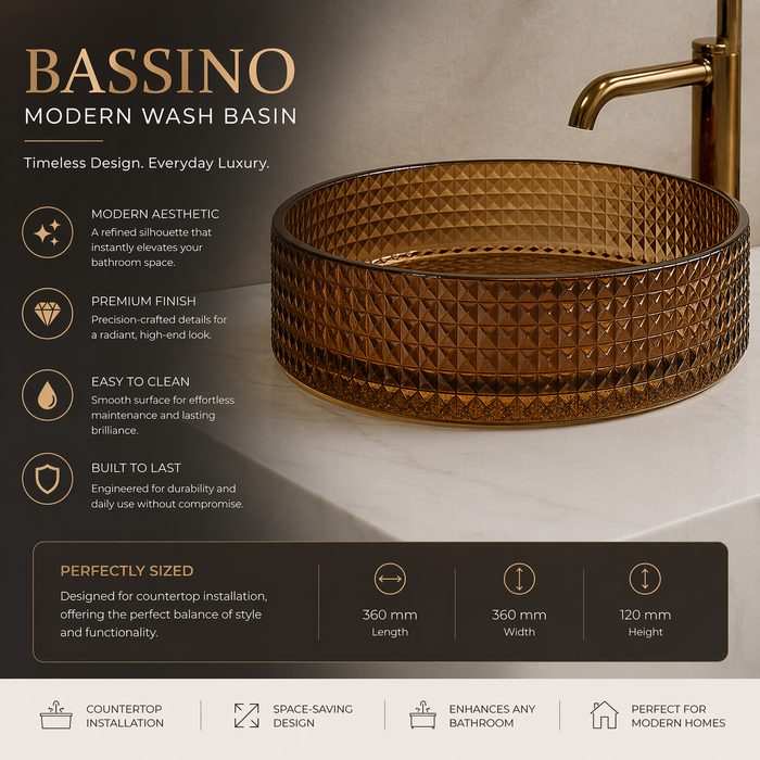 Modern Round Transparent Glass Wash Basin