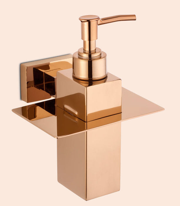 BASSINO Stylish Liquid Soap Dispenser For Bathroom/office/home/hotels-Brass-Chrome Gloss Finish  | Rose gold