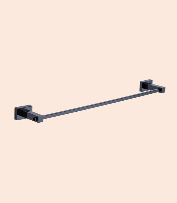 BASSINO Stylish Towel Rod For Bathroom/office/home/hotels-Brass-Chrome Glossy Finish Black 24"