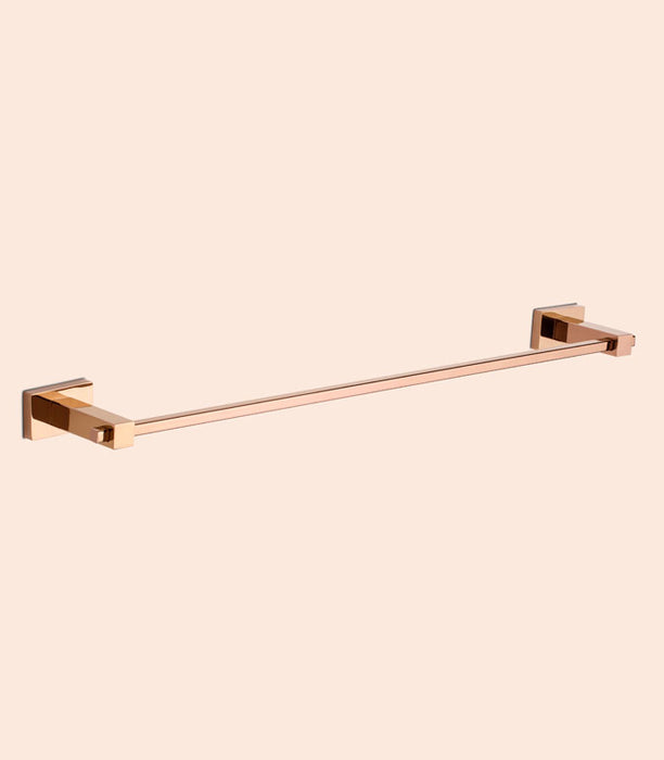 BASSINO Stylish Towel Rod For Bathroom/office/home/hotels-Brass-Chrome Glossy Finish Rose gold 24"